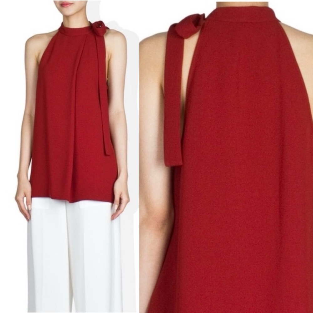 Elegant Red Halter Top